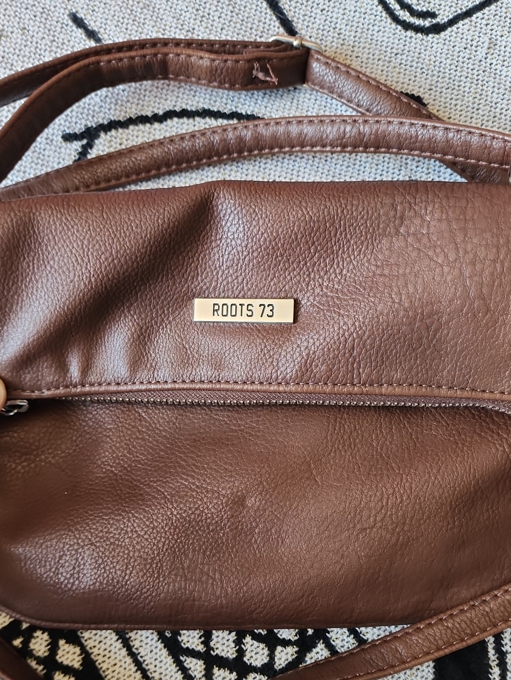 Roots 73 Brown Foldover Crossover Bag